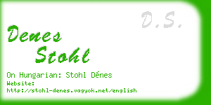denes stohl business card