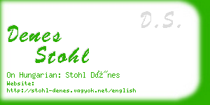 denes stohl business card